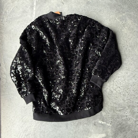 NWT - LE SUPERBE -  Grand Prix Animal Print Sequin Bomber Jacket - L - Black - Picture 7 of 8